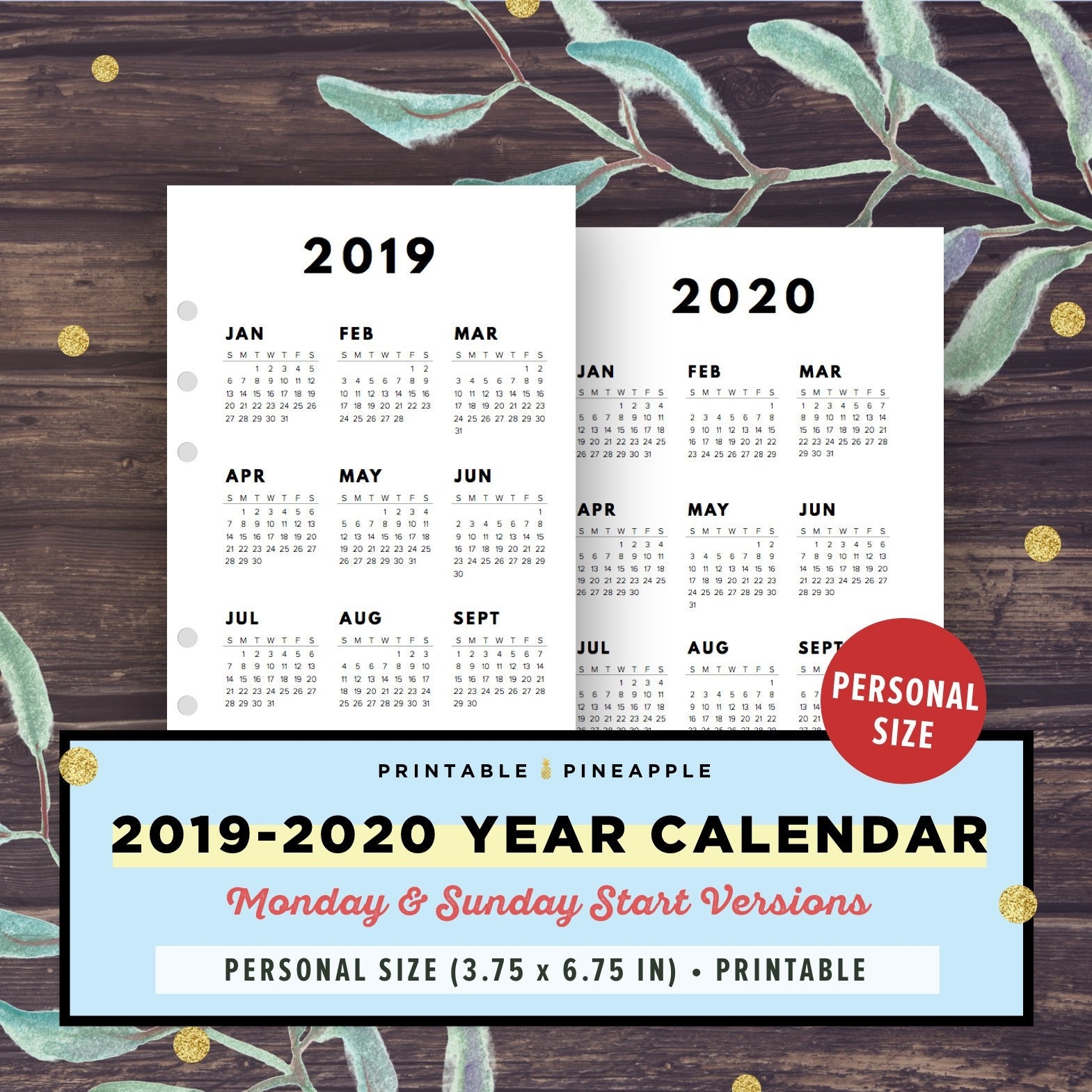 Year Planner 2019-2020 Personal Size Inserts Calendar | Etsy within 2020 Wall Calendar Kikki K