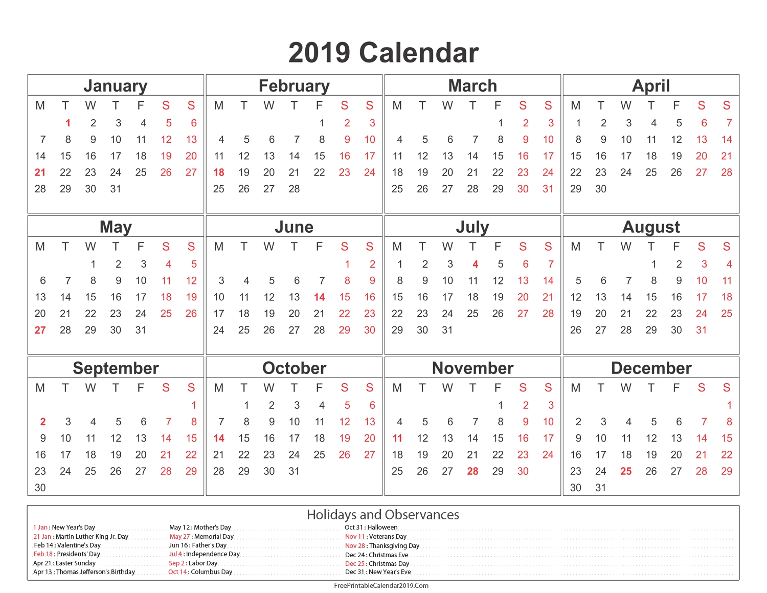 Yearly Calendar 2019 2020 Calendar Printable Free Printable Calendar intended for 2019 2020 Ms Word Calendar