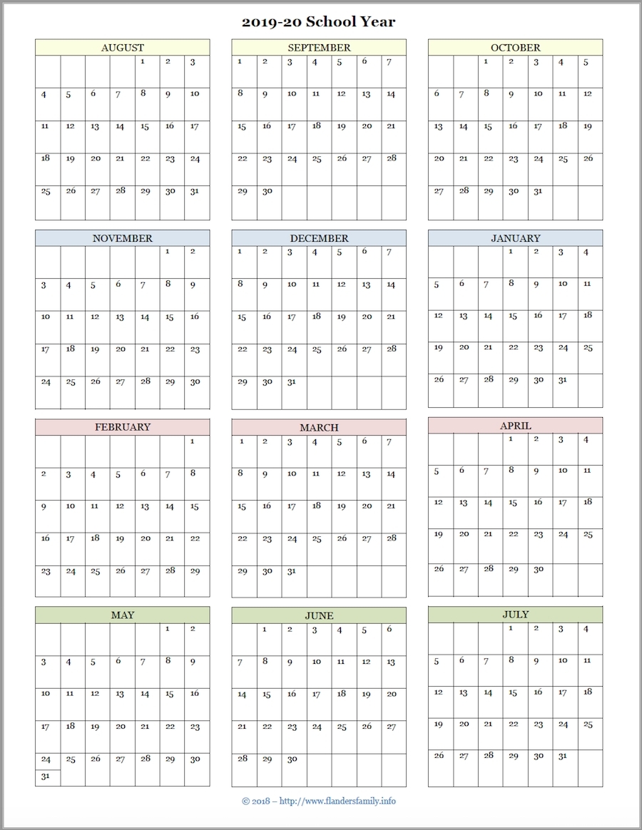 Free Printable 2019-2020 Academic Calendar - Calendar throughout Nus 2019/2020 Academic  Calendar