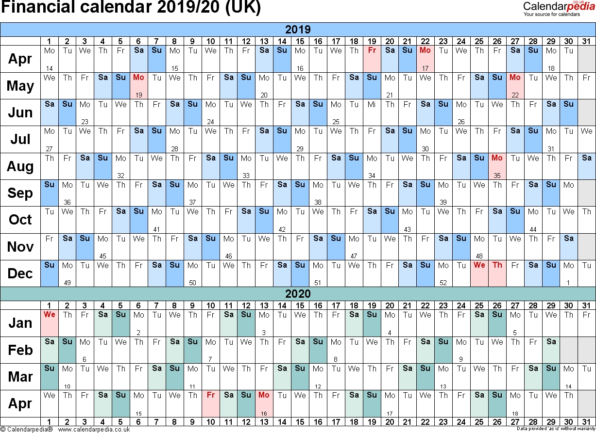 Hmrc Fortnightly Tax Calendar 2019 2020 | Calendar Printable pertaining to Hmrc Tax Calender 2019/2020