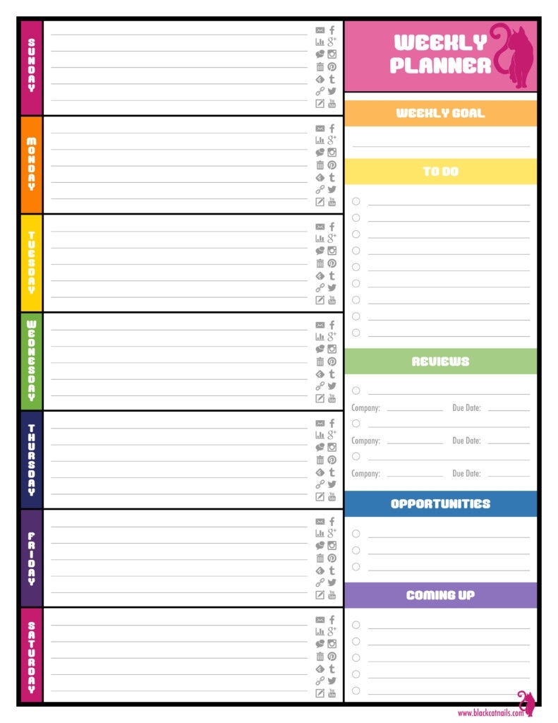 weekly planner with time slots word template calendar