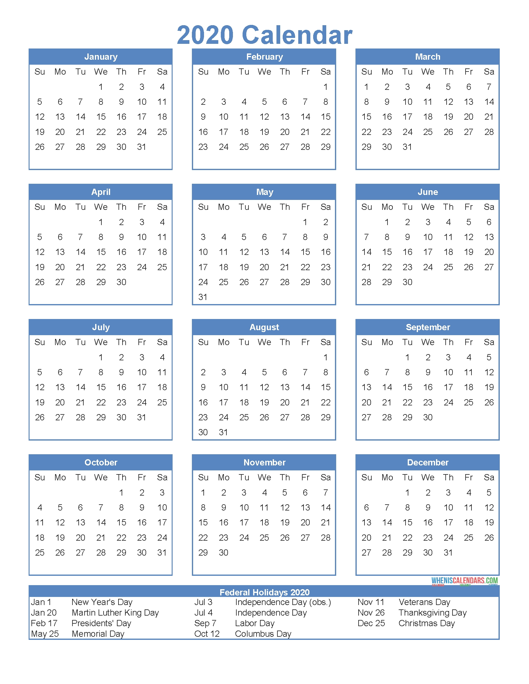 year at a glance 2020 png calendar inspiration design