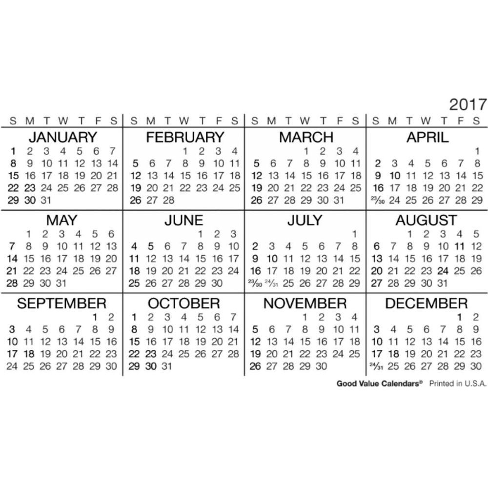 Template For Pocket Sized Calendar