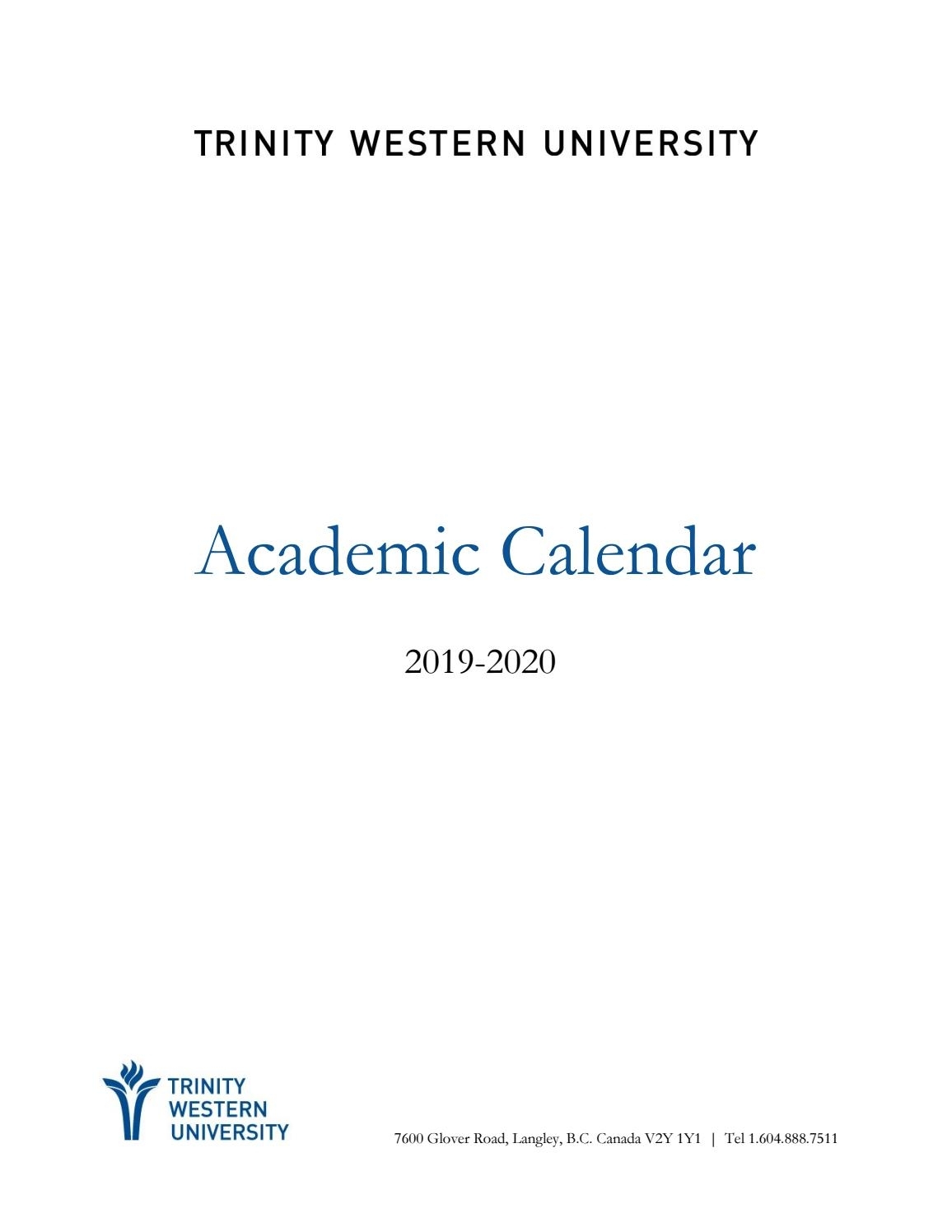 2019-20 Academic Calendartwu - Issuu in Catholic Extension Calendar 2020 Free Pdf