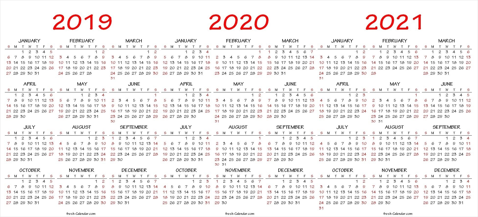 2019 2020 2021 Calendar Pdf Template | 2021 Calendar, Yearly pertaining to 2019 2020 2021 Printable Calendar