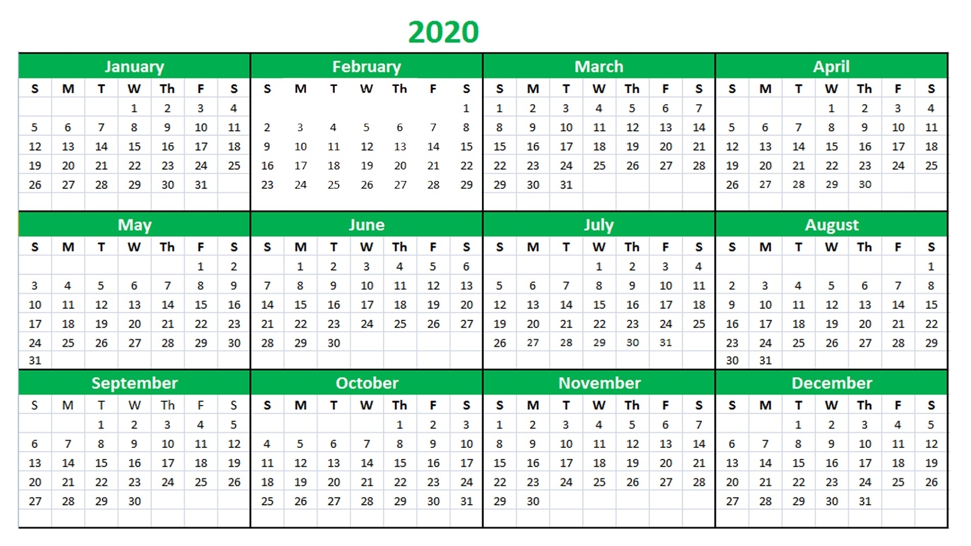 2020 Calendar Excel For Your Good Day For Desk | Calendar intended for 2020 Calendar With All Function