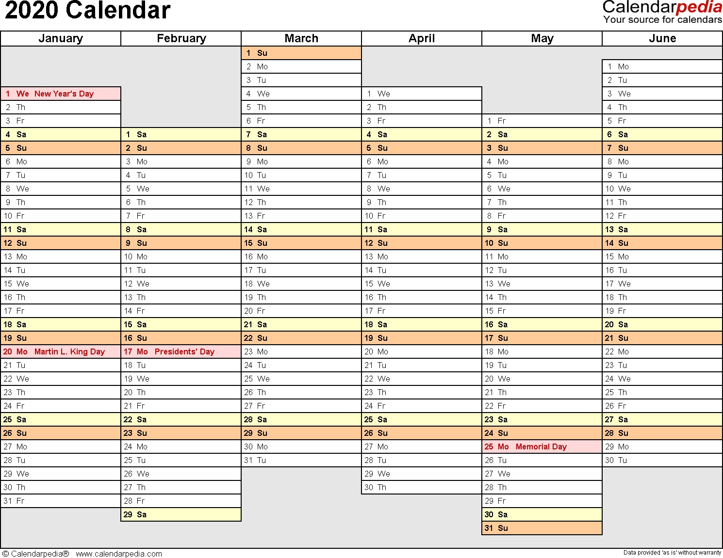 2020 Employee Attendance Calendar Free - Calendar ...