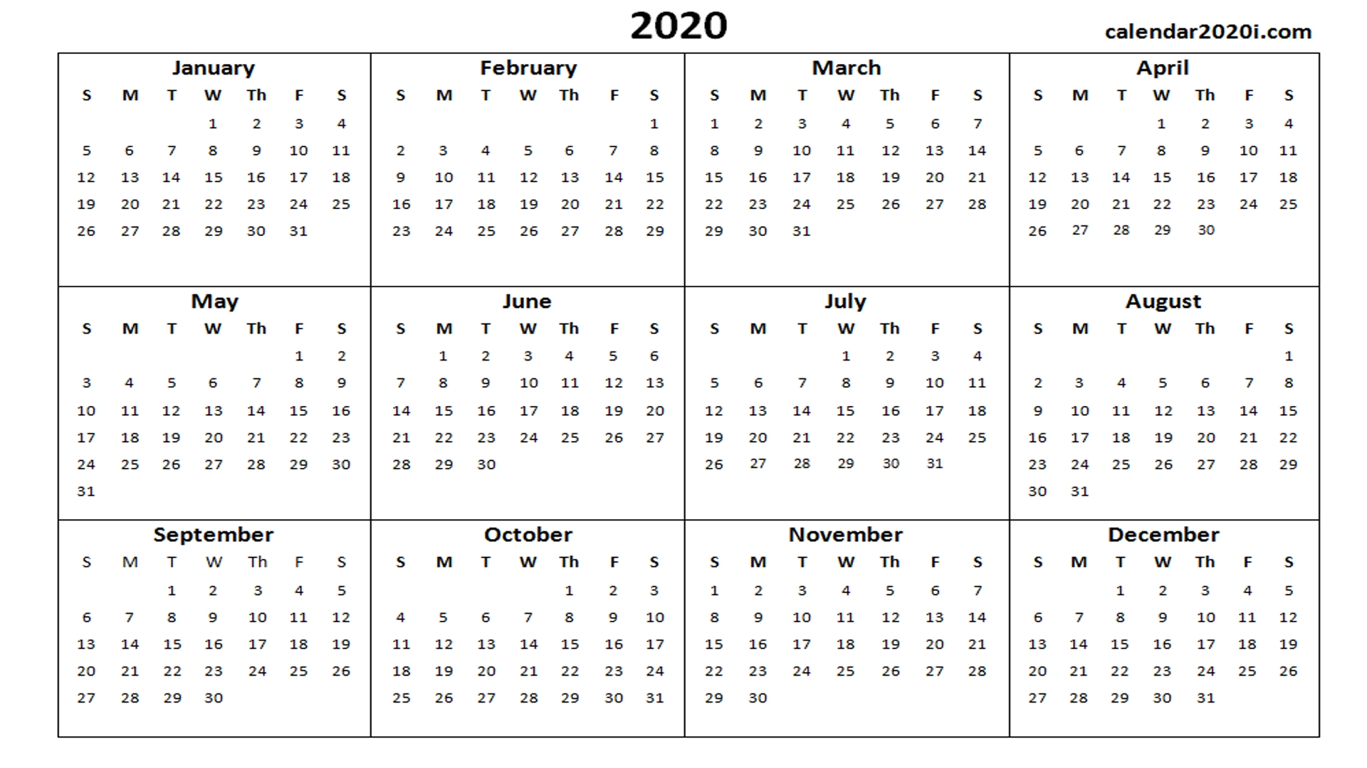 microsoft word calendar template 2020