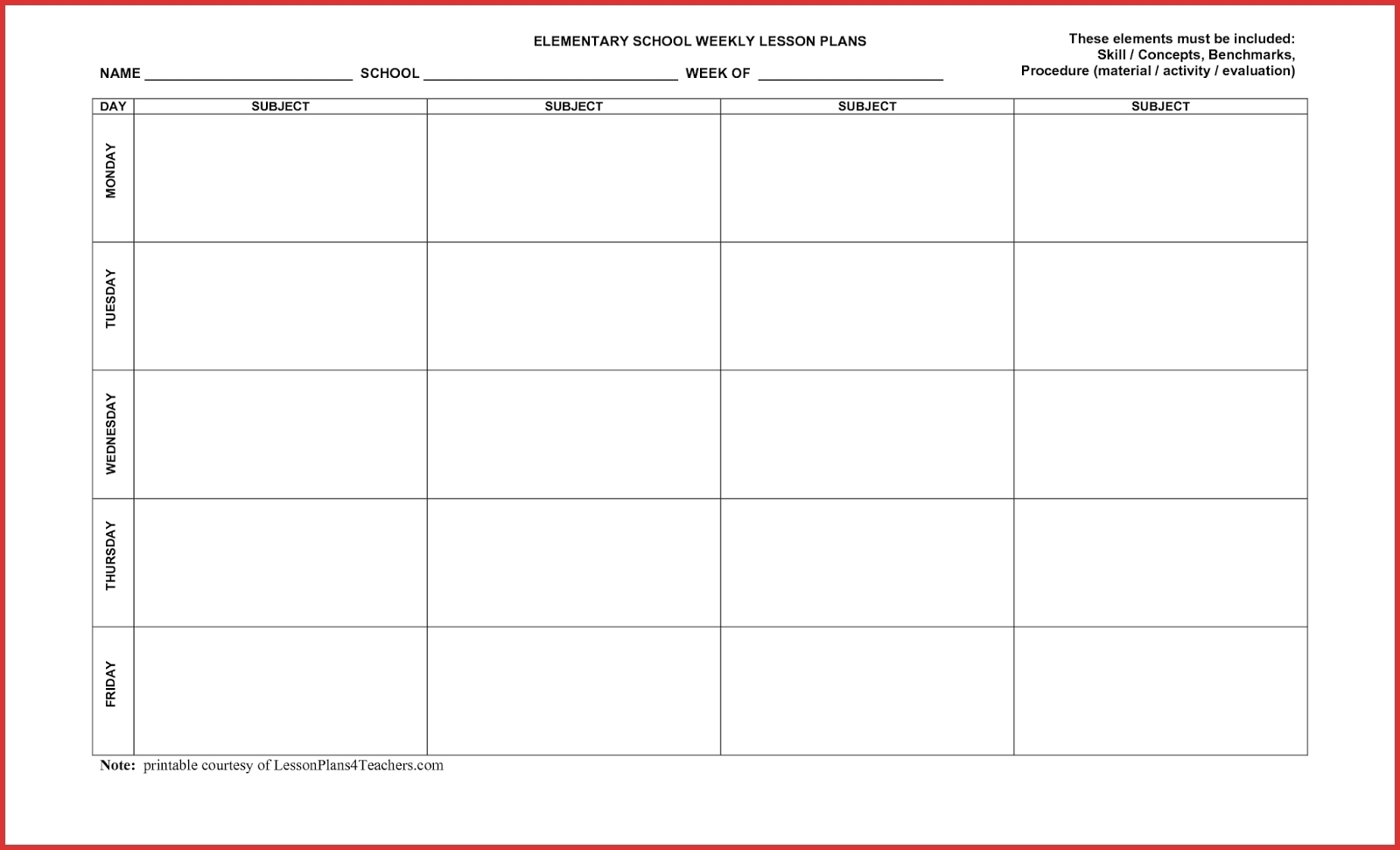 5 Day Weekly Calendar Template - Colona.rsd7 with regard to Microsoft Calendar Template Five Day