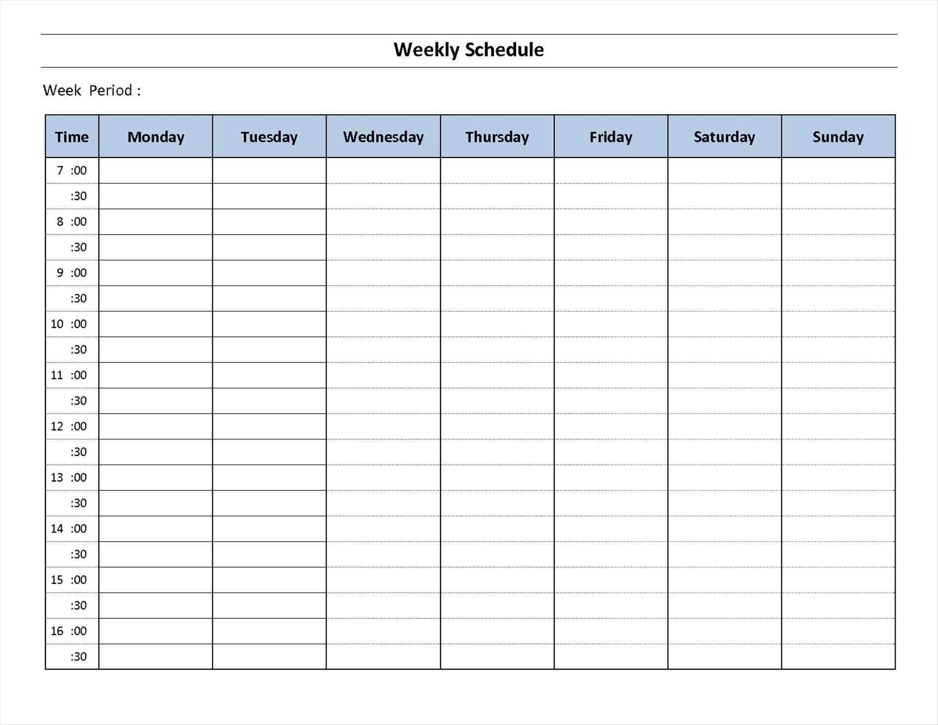 7 Day Week Calendar Printable | Template Calendar Printable with 7 Day Week Schedule Calendar Pdf