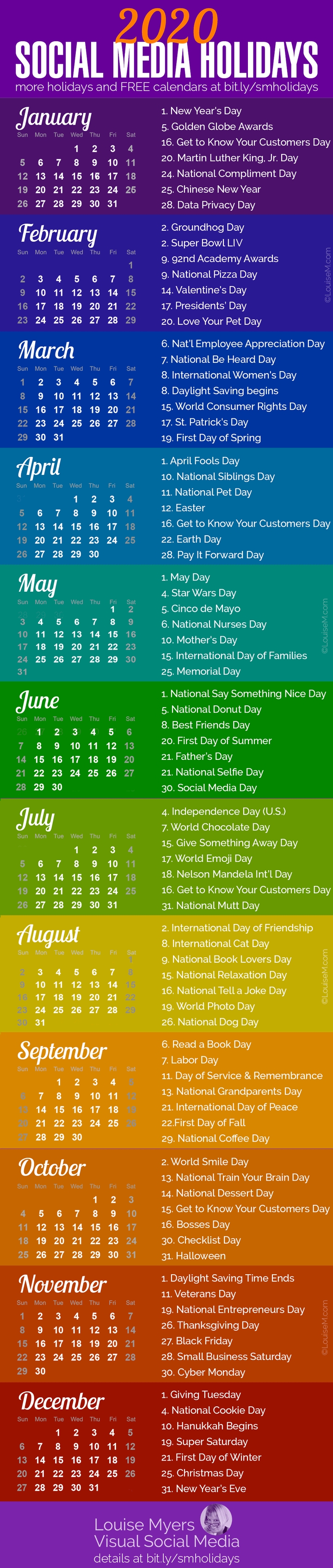 84 Social Media Holidays You Need In 2020: Indispensable! regarding Calendar Of Special Days 2020