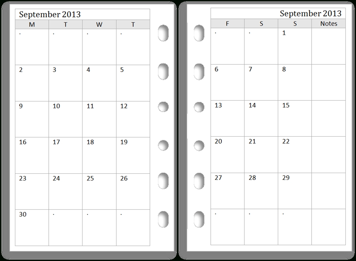 Printable Calendar Two Per Page