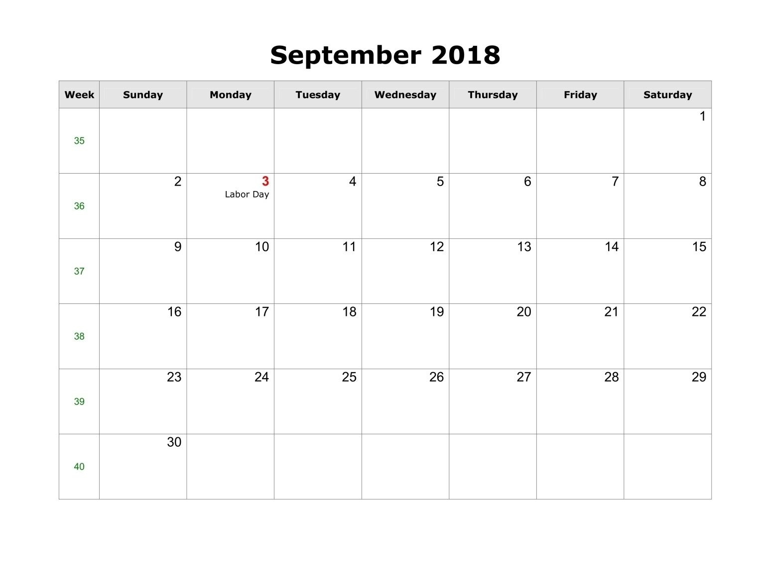Blank September 2018 Calendar Line Pages | Print Calendar within Free Printable Calendar With Lines