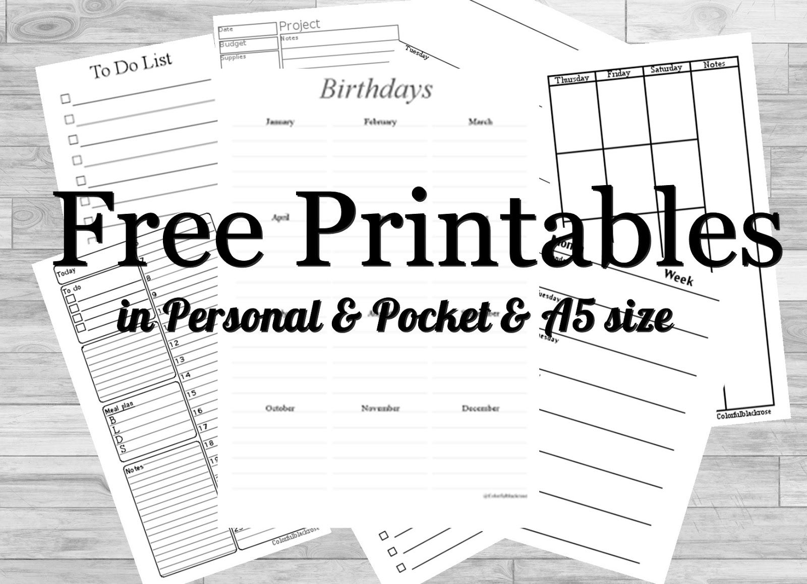 Colorfulblackrose: Filofax | Free Filofax Printables | In regarding Pocket Size Calendar Free Printable