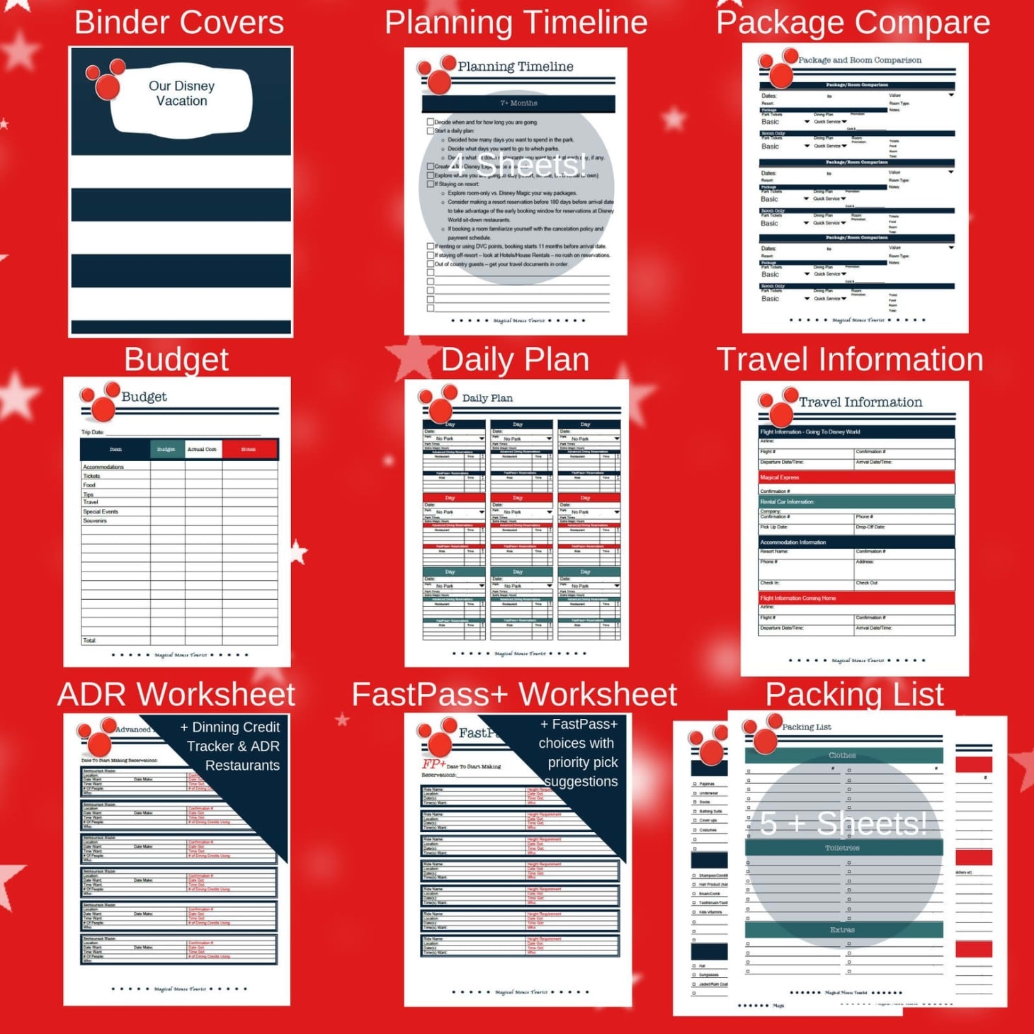 Disney Vacation Spreadsheet Planner Etsy Download inside Disney World Itinerary Template Download 2020