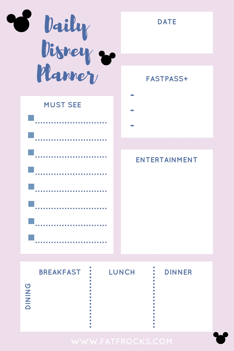 Disney World Day Planner In 2020 | Daily Planner Printable with Disney World Itinerary Template Download 2020