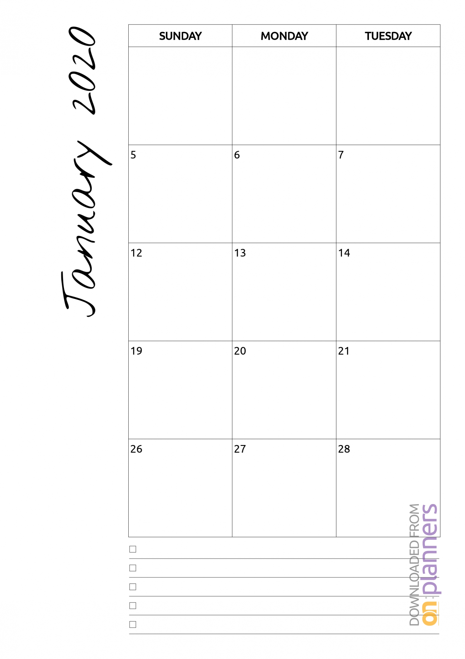 Download Printable Monthly Calendar With Notes Pdf intended for Free Printable Undated Monthly Calendar