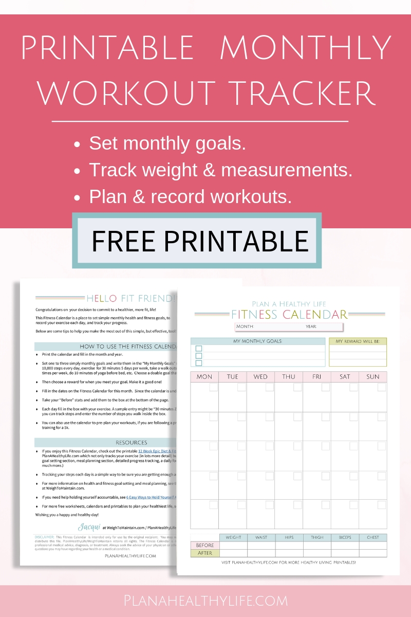 Download This Free Fitness Tracker Use It To Plan And with regard to Free Printable Perpetual Medicine Calendar