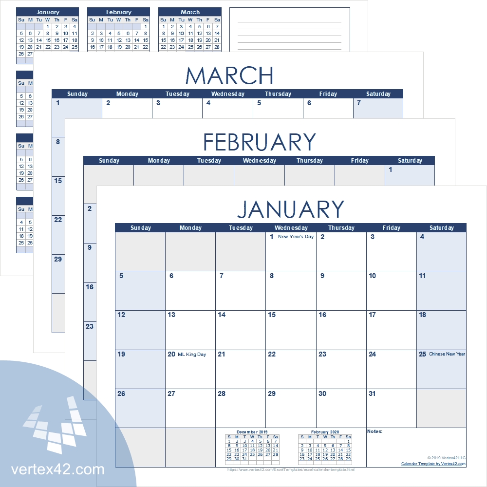 Excel Calendar Template For 2020 And Beyond for Excel Formula For 2020 Year