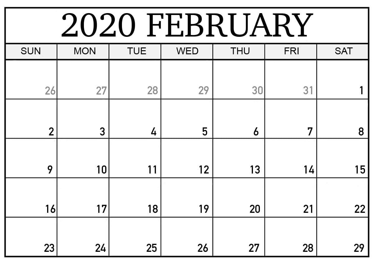 February 2020 Calendar | Printable Calendar Template, Excel throughout February 2020 Calender That I Can Fill In