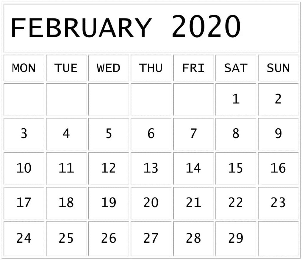 February 2020 Calendar Template For Google Sheets – Free with Free Weekly Catholic Calendar 2020