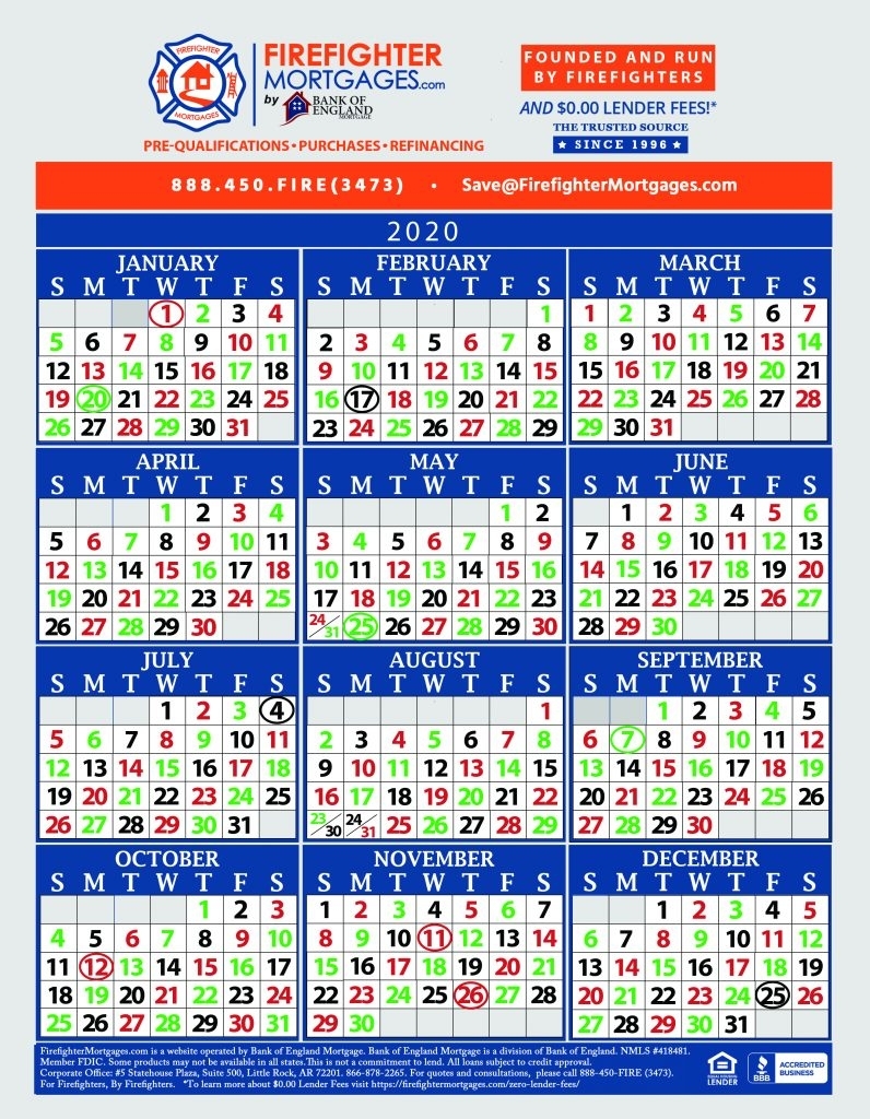 Firefighter Shift Calendar, Firefighter Calendar with regard to Fire Dept Shift Calendar 24/48