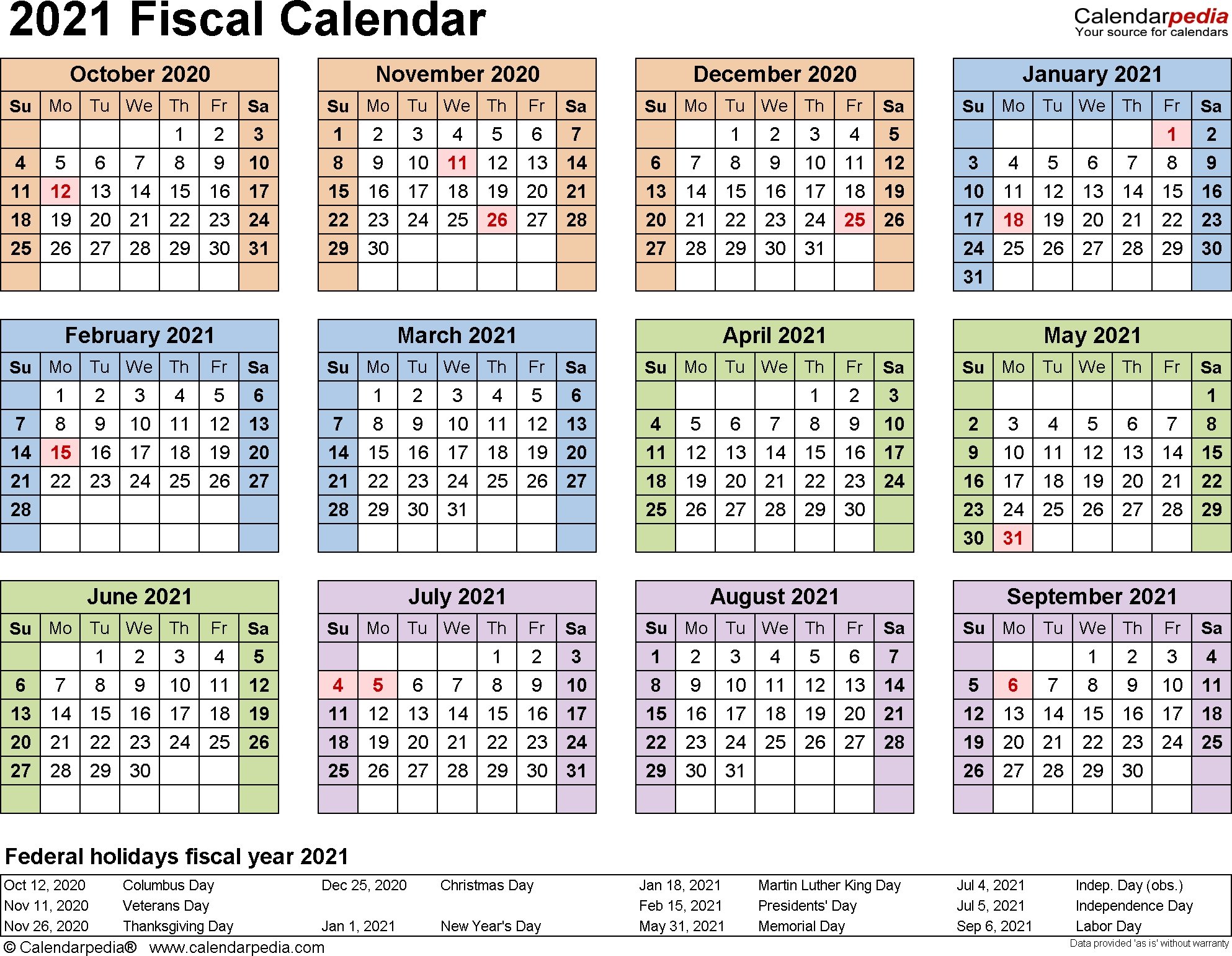 Fiscal Calendars 2021 - Free Printable Pdf Templates for 2019 Fiscal Calendar 4 4 5