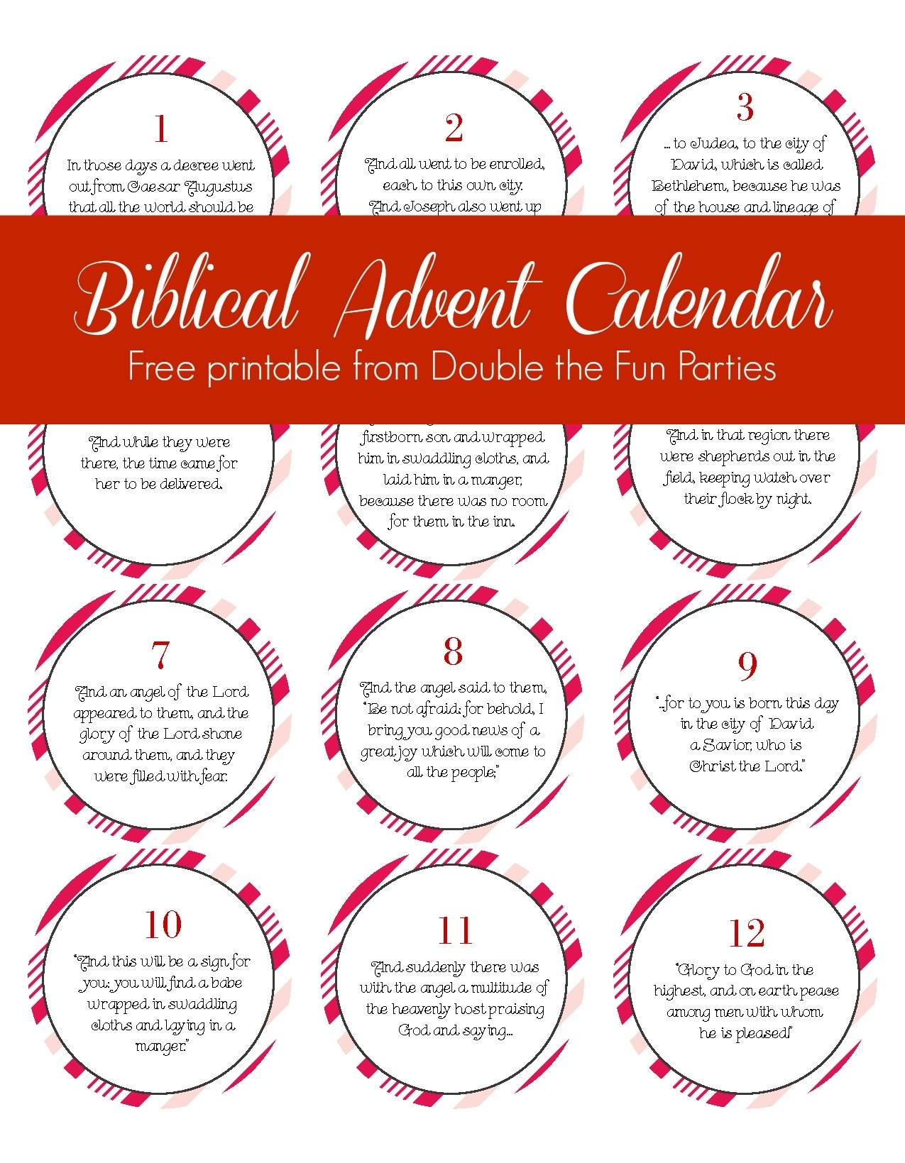 Advent Calendar Bible Verses Printable - Printable Word Searches