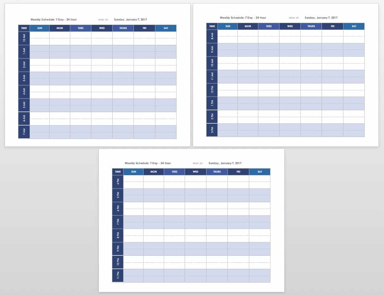 Free Blank Calendar Templates - Smartsheet throughout Weekly Am And Pm Calendar