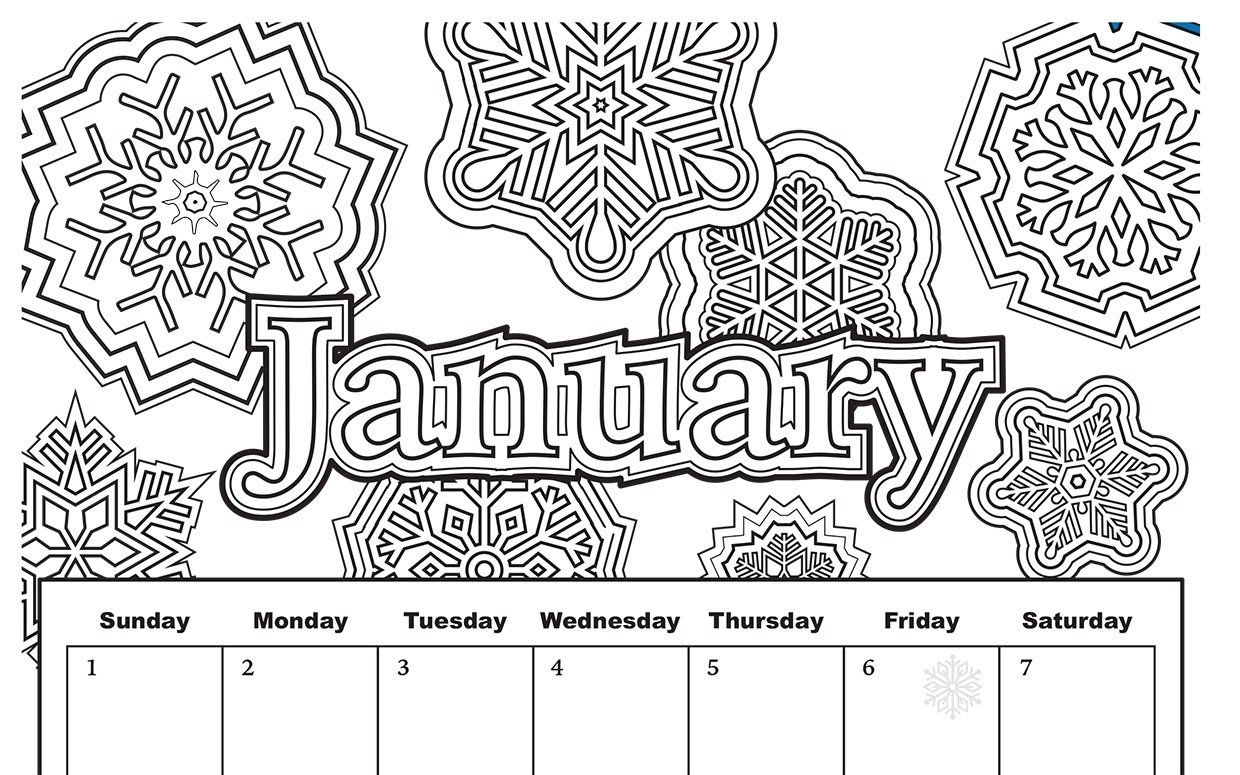 Adult Coloring 2020 Calendar Printable