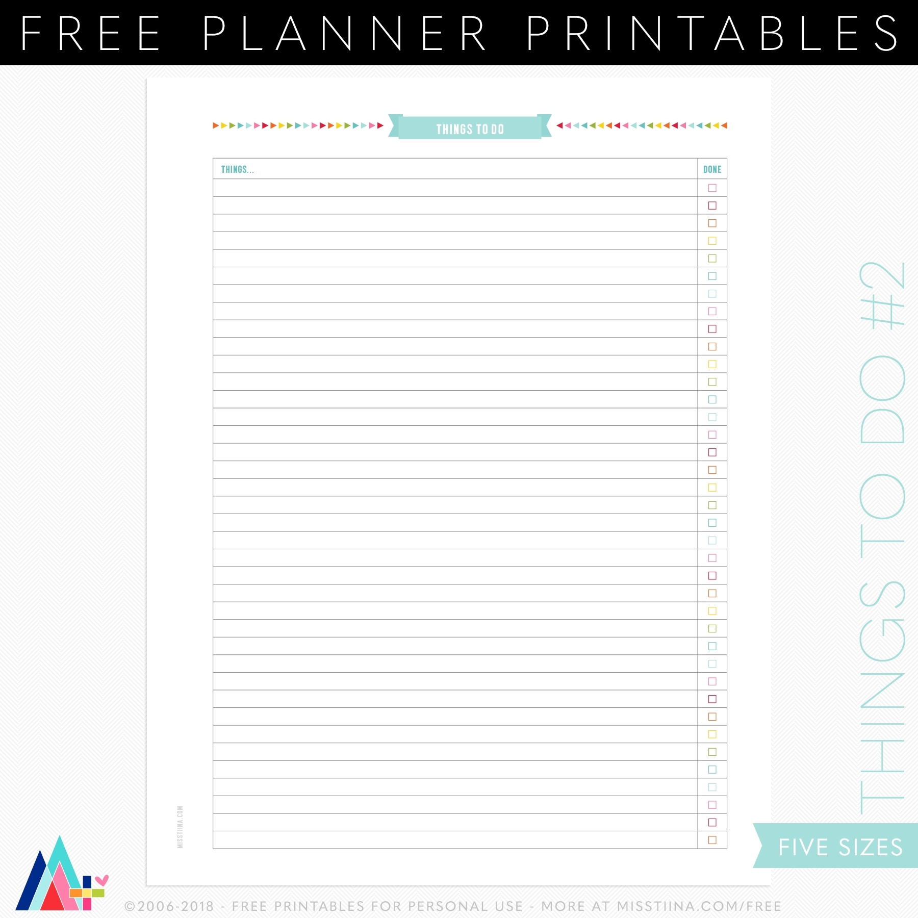 Free Planner Page Printables | Misstiina with Daily Planner Calendar Printable Half Page