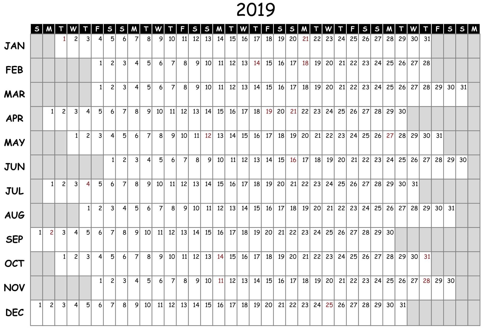 Printable Employee Attendance Calendar Template 2020