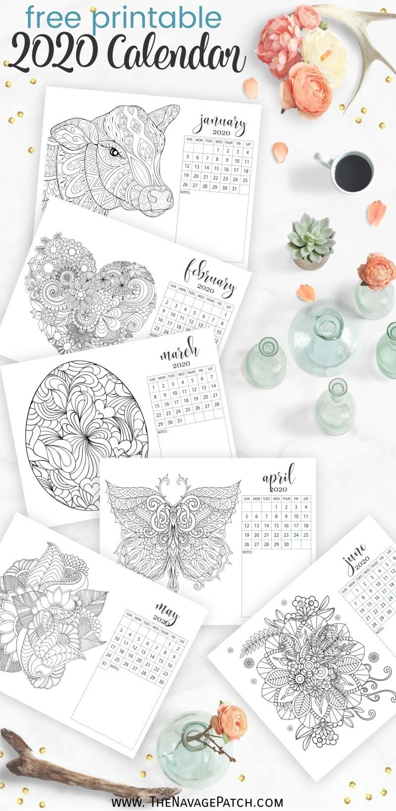 Free Printable Adult Coloring Calendar For 2020 | Free Adult pertaining to Adult Coloring 2020 Calendar Printable