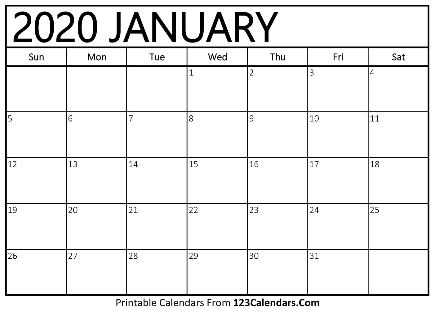 Free Printable Calendar | 123Calendars throughout 2020 Free Printable Calendars With Lines Without Downloading