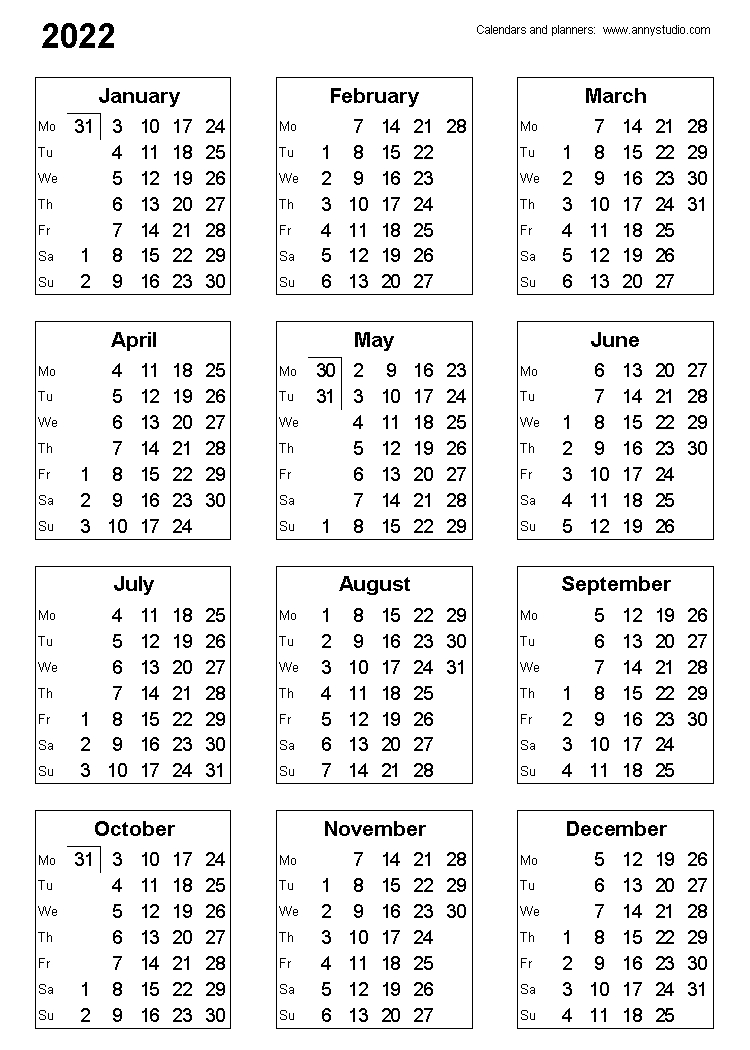 Free Printable Calendars And Planners 2020, 2021, 2022 for 2020 - 2022 Printable Calendar