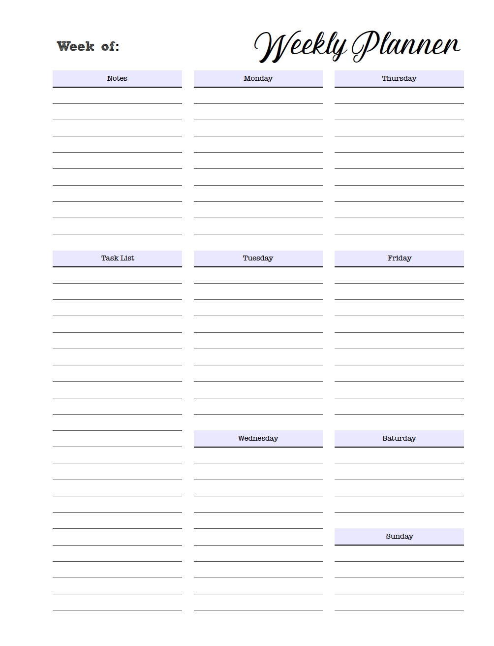 Printable To Do Monday To Friday