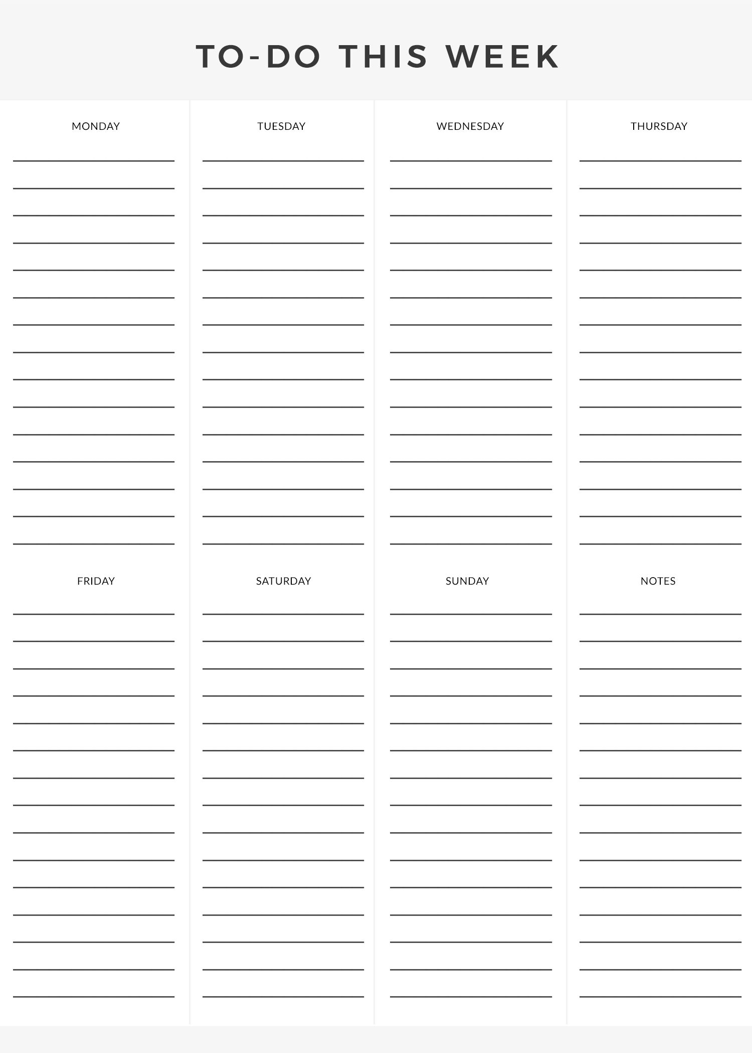 Free Printable Weekly To-Do List | To Do Lists Printable with Monday Through Friday Checklist Free Printable