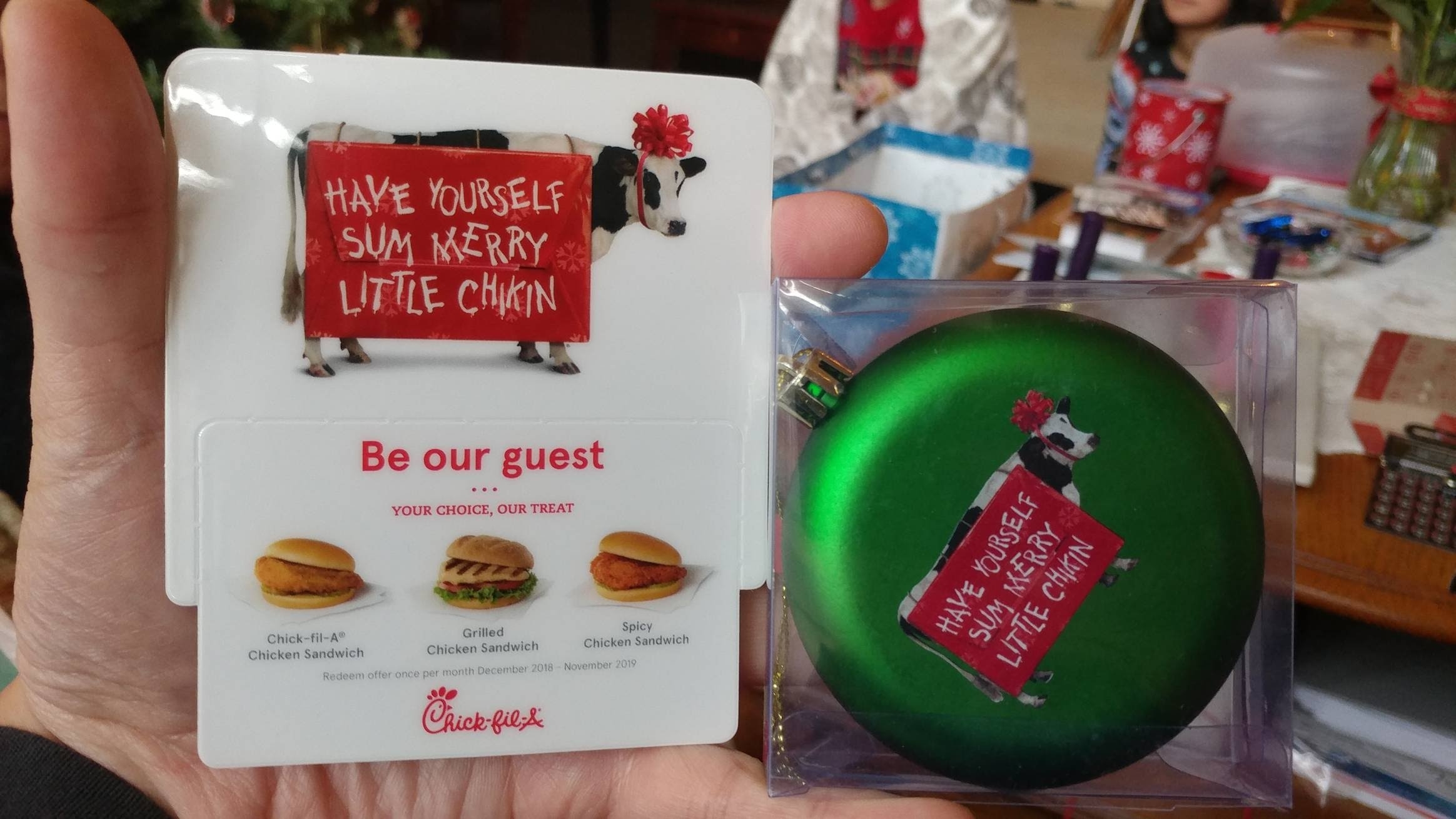 I Received This Chick-Fil-A Ornament And Gift Card For within Chick A Fil Ornament Calendar