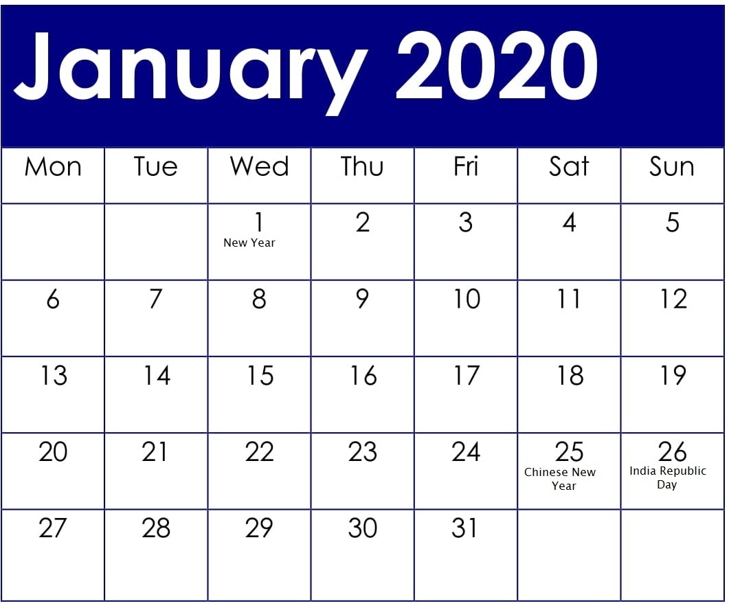 January 2020 Calendar With American Holidays And Events regarding Special Days For 2020 Calender