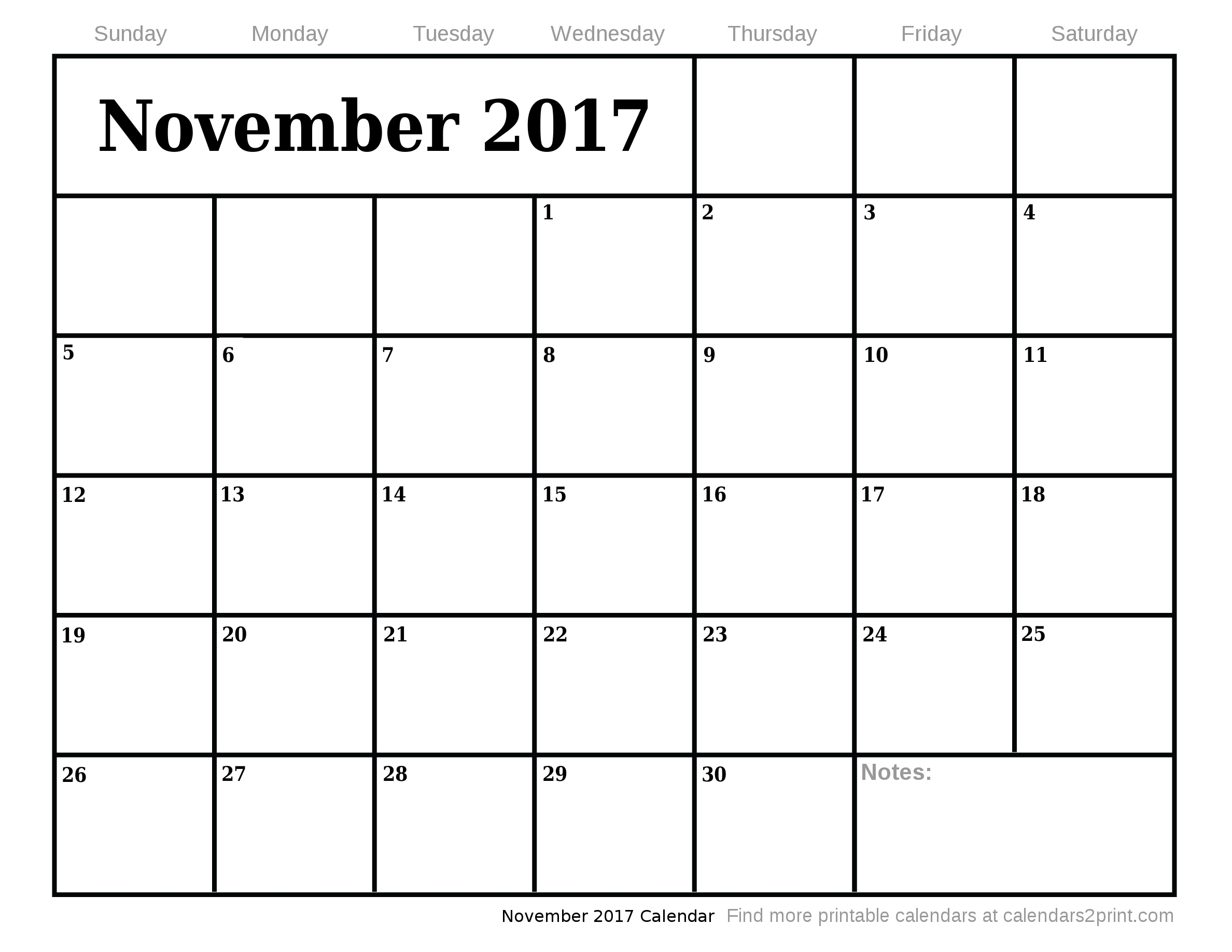 November 2017 Printable Calendar with Nov Dec 2017 Calendar Printable