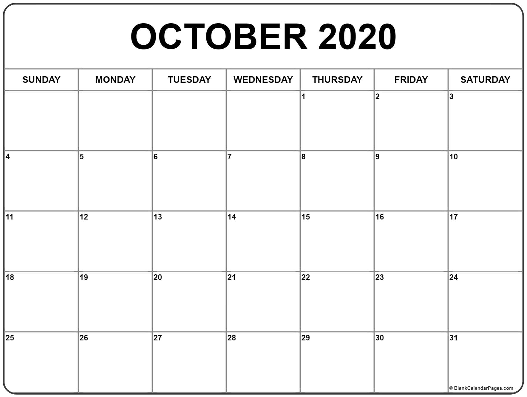 Blank Fill In Calendar 2020 - Calendar Inspiration Design