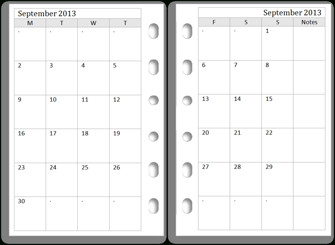 2 Page Per Month Printable Calendar