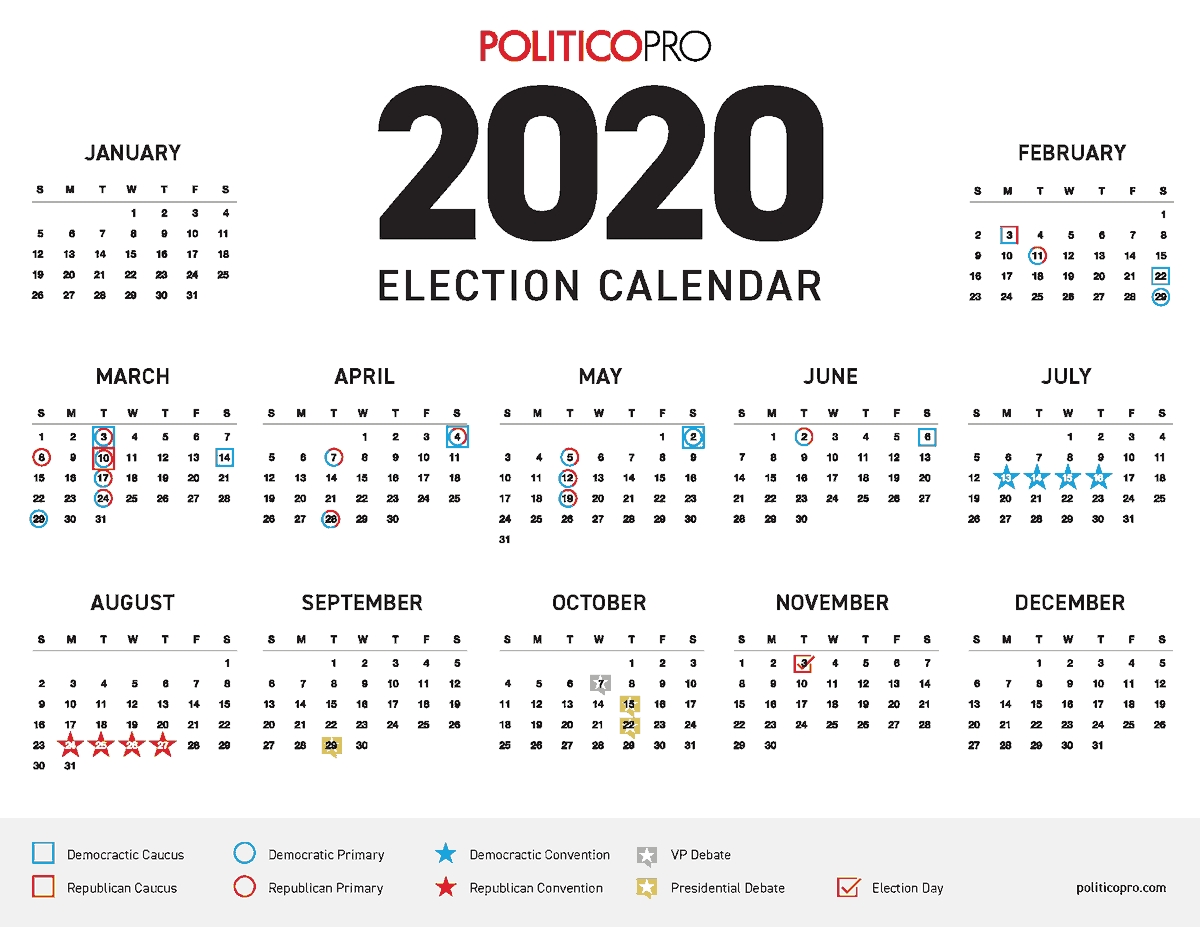 Politico On Twitter: &quot;check Out @politicopro&#039;s 2020 Election throughout 2020 Calendar With Important Dates