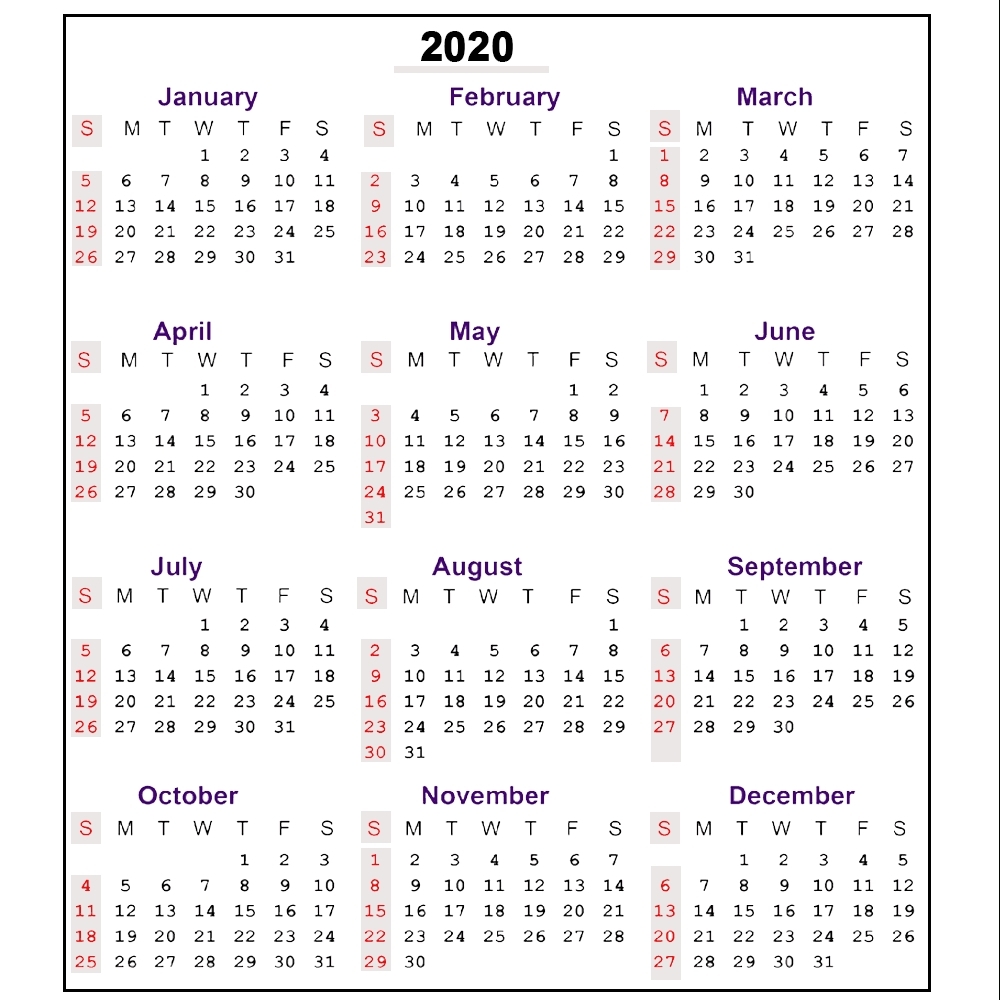 Printable 2020 Calendar With Week Numbers | Monthly for Fiscal Calander 2020 Week Numbers