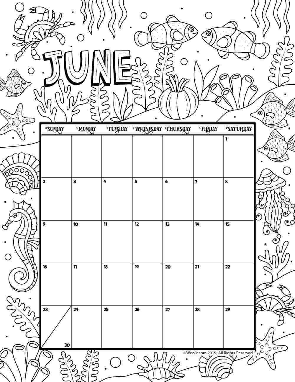 Adult Coloring 2020 Calendar Printable