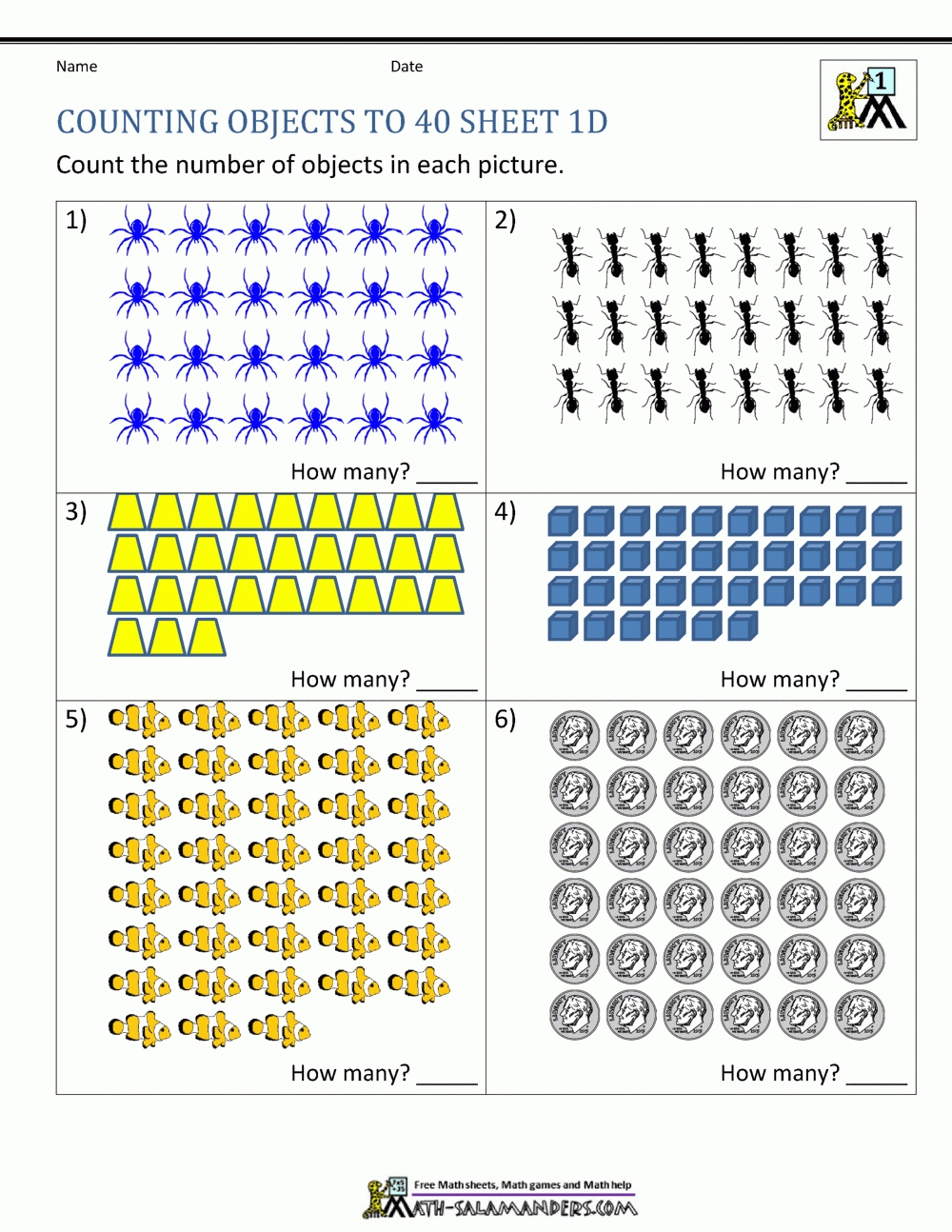 Printable Counting Worksheet - Counting Up To 50 in Large Printable Numbers 1 31