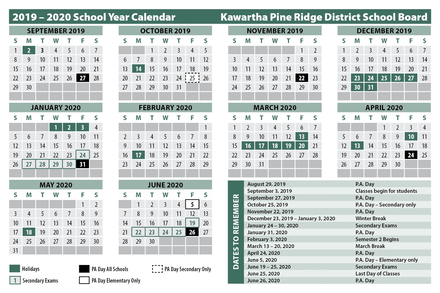 School Calendars in Special Days Calendat 2019 For Schools