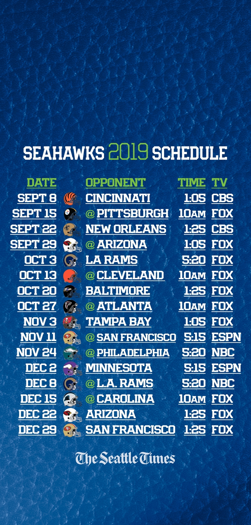 Seahawks 2019 Regular-Season Schedule Is Set — Seattle Will throughout Printable Seahawks Schedule Tv 2019- 2020