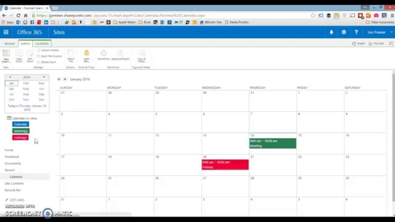 Sharepoint: How To Color Code A Calendar — Sharepoint Simply intended for Calendar Overlay Sharepoint 2013 Duplicates