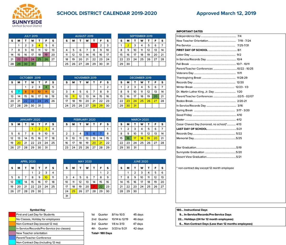 Special Days In The School Year 2019-2020 - Calendar with Special Days Calendat 2019 For Schools